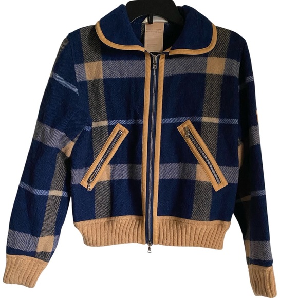 Rare Vintage 70’s Courrèges Paris Hyperbole Plaid Preppy Dark Academia Jacket M - Picture 1 of 16